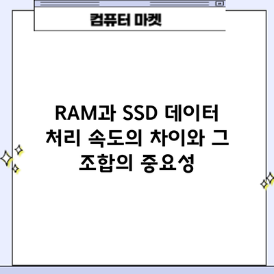 RAM과 SSD: 데이터 처리 속도의 차이와 그 조합의 중요성