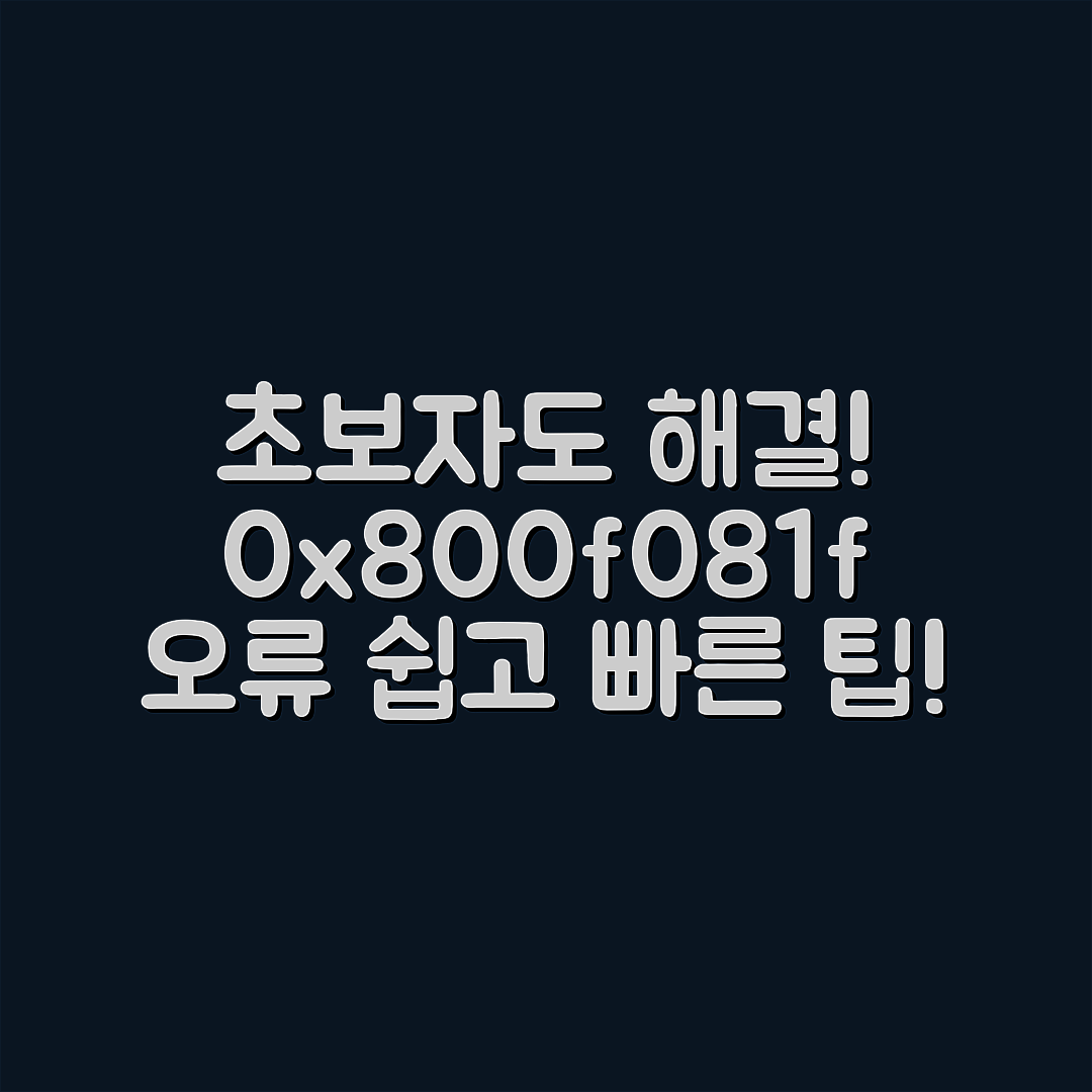 초보자도 쉽게 해결하는 '0x800f081f' 오류